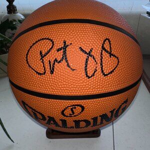 PATRICK EWING SIGNED NEW YORK KNICKS AUTOGRAPHED SPALDING BASKETBALL W/COA 633